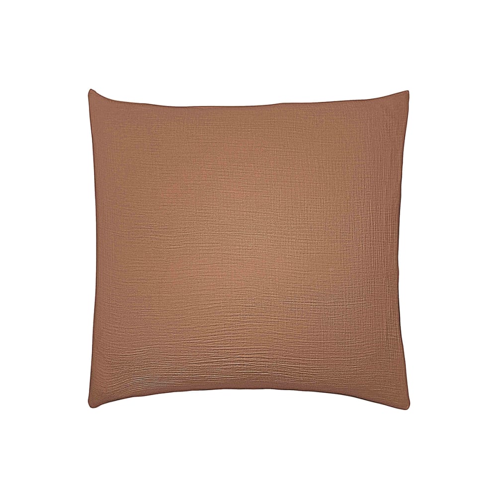 Taie d'oreiller en gaze de coton marron 65x65
