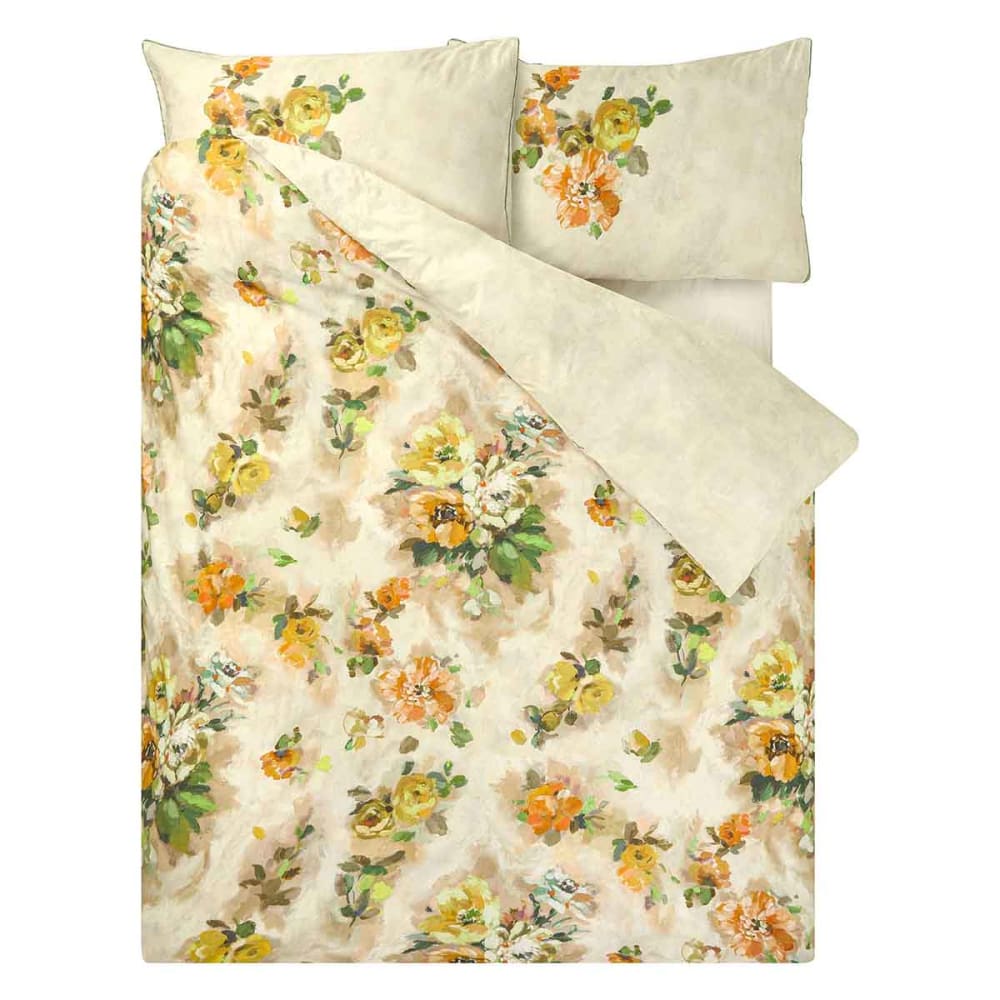 Housse de couette en satin de coton beige 200x200cm — vue 3