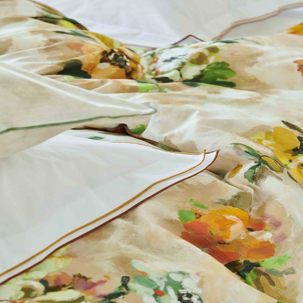 Housse de couette en satin de coton beige 140x200cm — vue 4