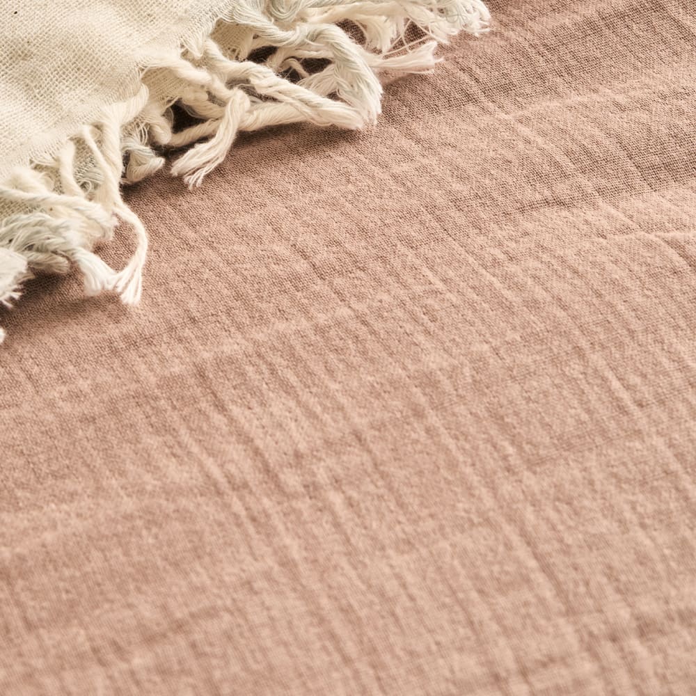 Housse de couette en gaze de coton marron 240x220 — vue 4