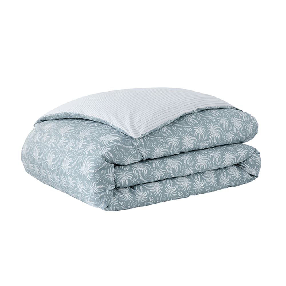 Housse de couette en percale de coton bleu 260x240 — vue 3