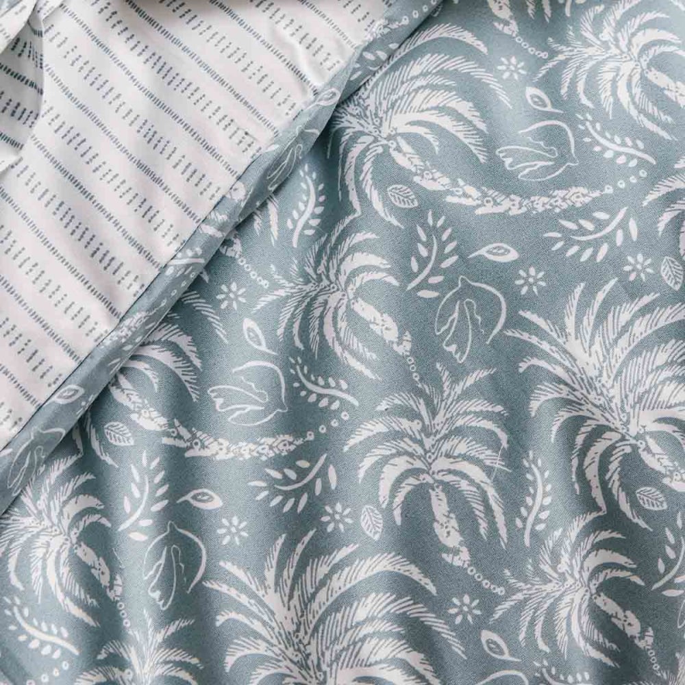 Housse de couette en percale de coton bleu 260x240 — vue 4