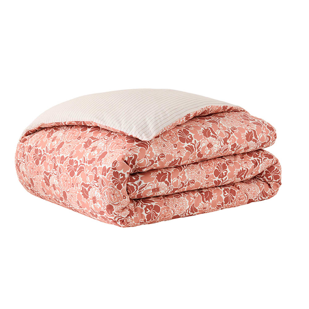 Housse de couette en percale de coton rose 260x240 — vue 3