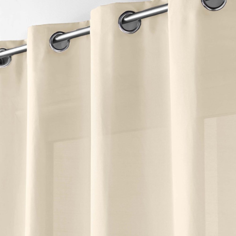 Rideau à oeillets uni polyester naturel 260 x 140 - Maisons du Monde
