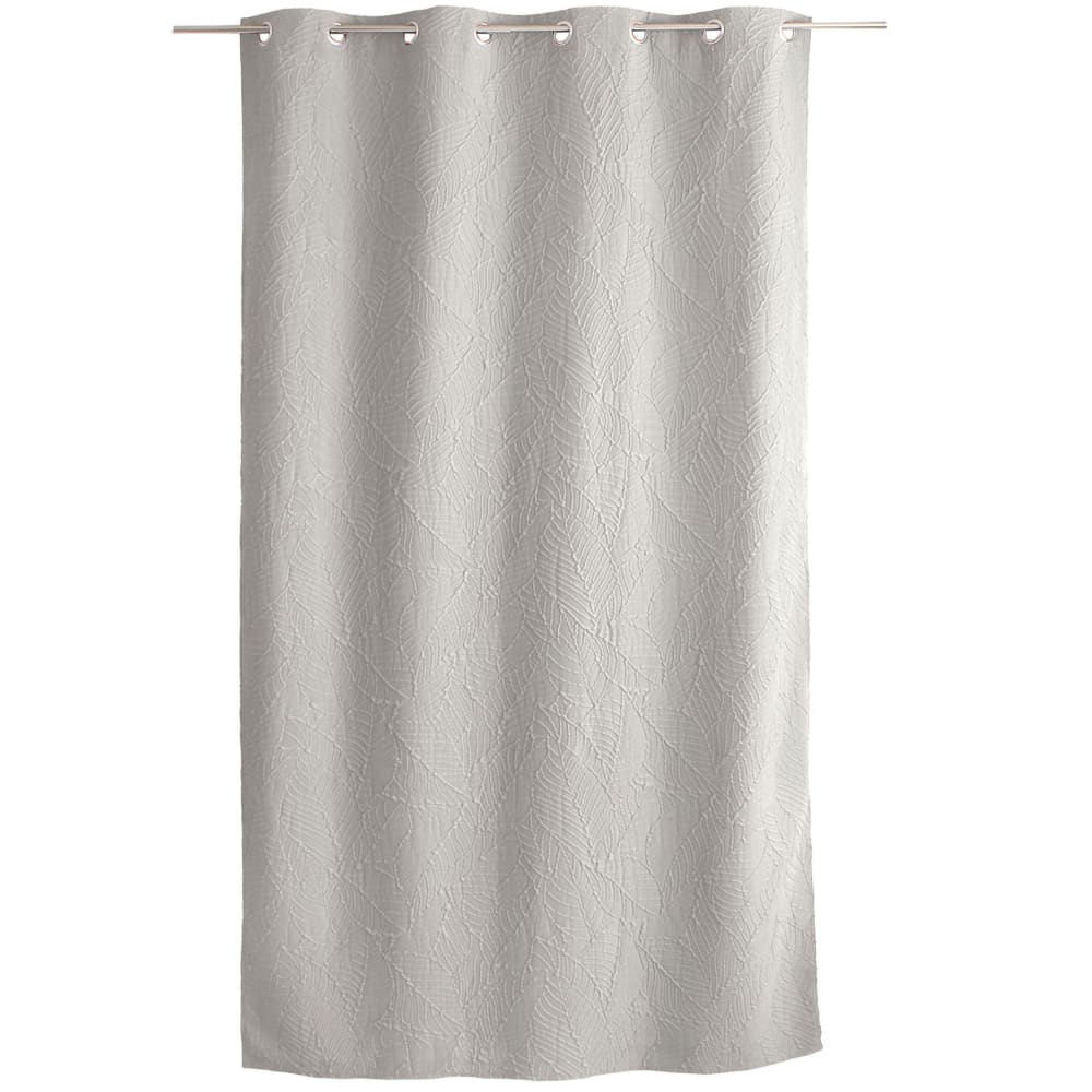 Rideau à oeillets feuillage aspect gaufré polyester ecru 135x240 cm - Maisons du Monde