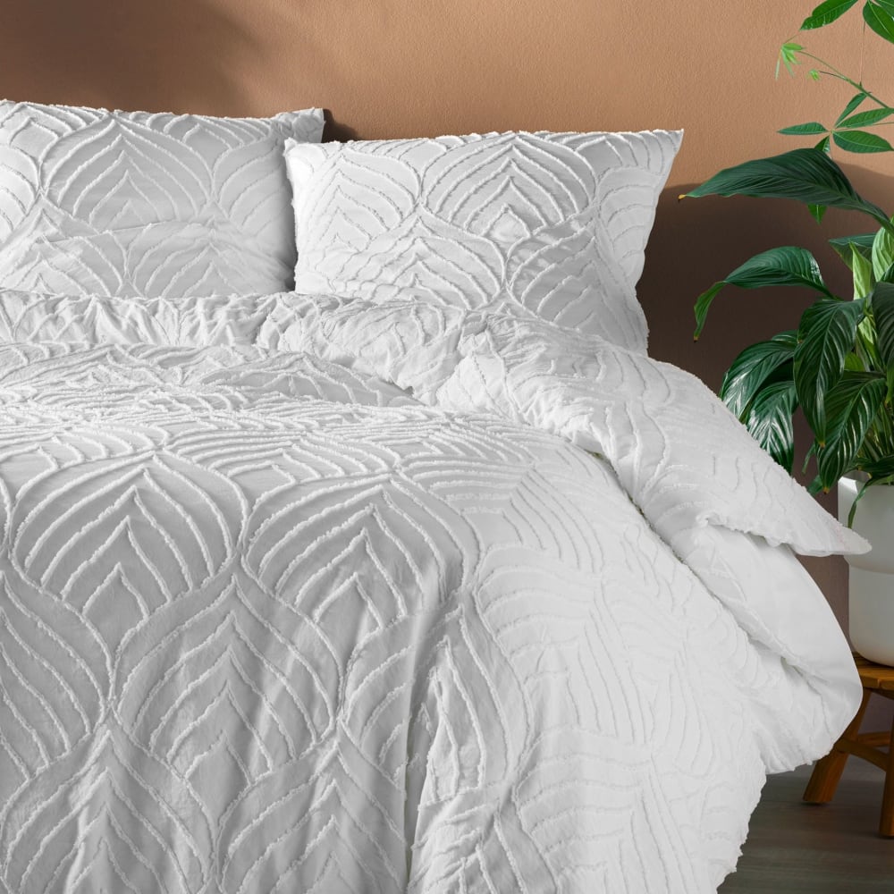 Parure de lit heltie blanc 240x220 cm - Maisons du Monde