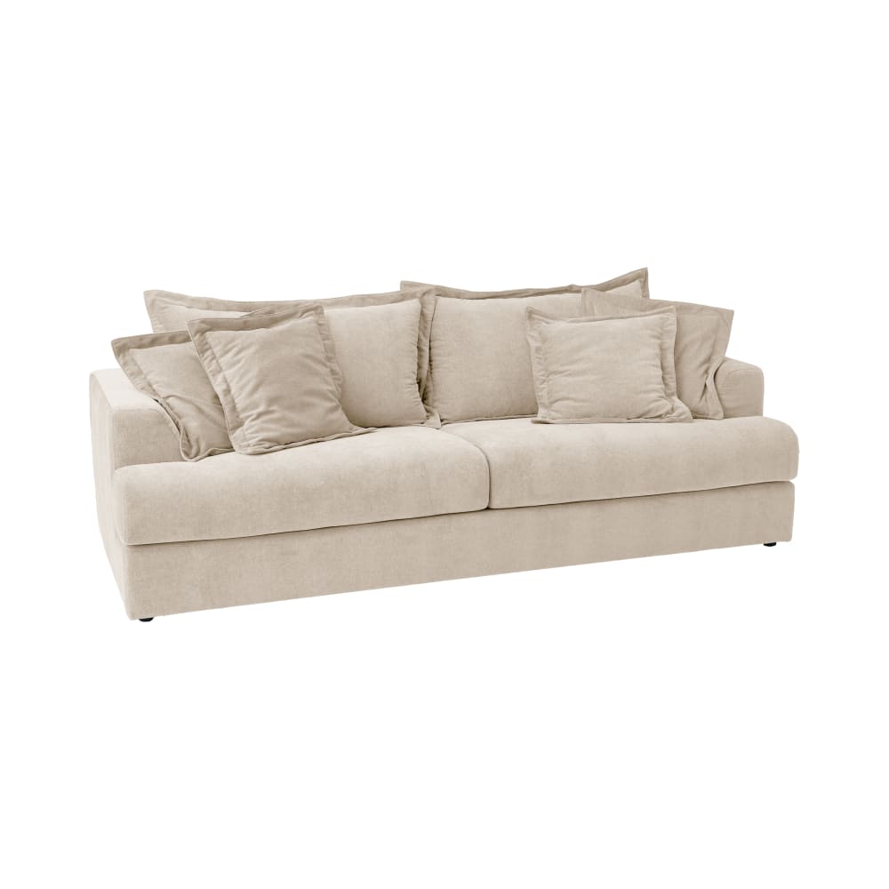 Canapé convertible en tissu 3 places beige