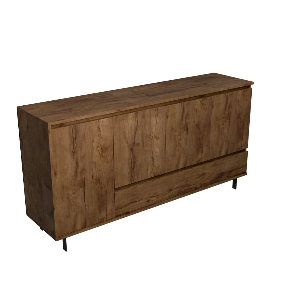 Buffet 4 portes effet noyer