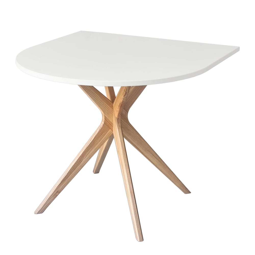 Ragaba Halb ovaler Esstisch 90x90cm Weiß style modern Weiß Holz