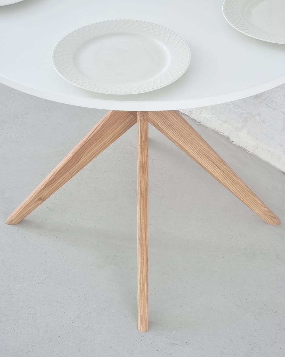 Halb ovaler Esstisch 90x90cm Weiß - Maisons Du Monde