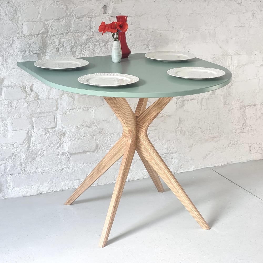 Halb ovaler Esstisch 90x90cm Salbeigrün - Maisons Du Monde