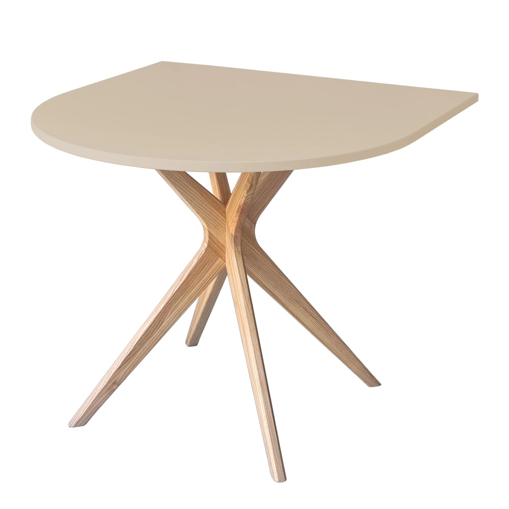 Ragaba Halb ovaler Esstisch 90x90cm Braun Beige style modern Braun Holz