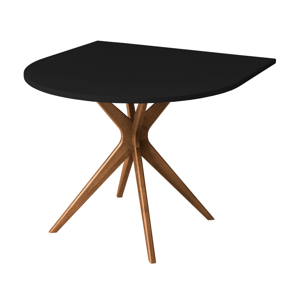 Ragaba Halb ovaler Esstisch 90x90cm Eiche Schwarz style modern Schwarz Holz