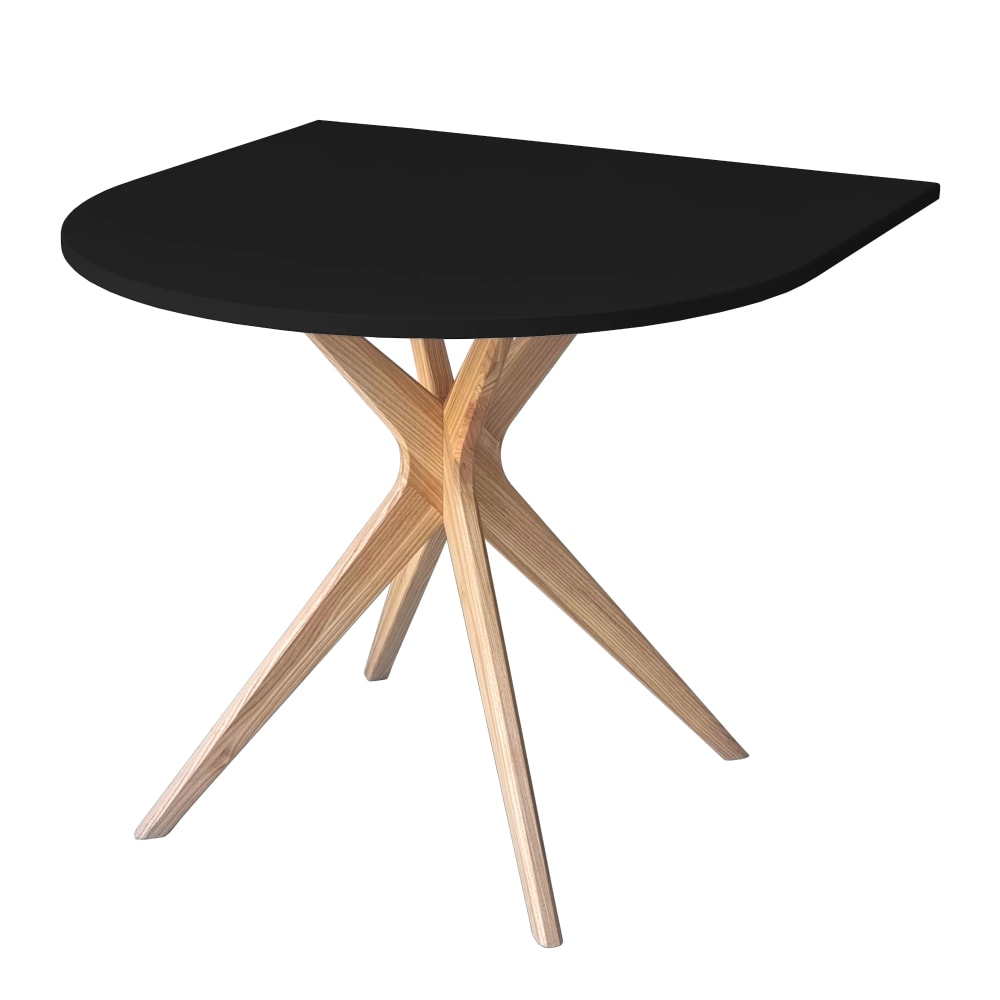 Ragaba Halb ovaler Esstisch 90x90cm Schwarz style modern Schwarz Holz