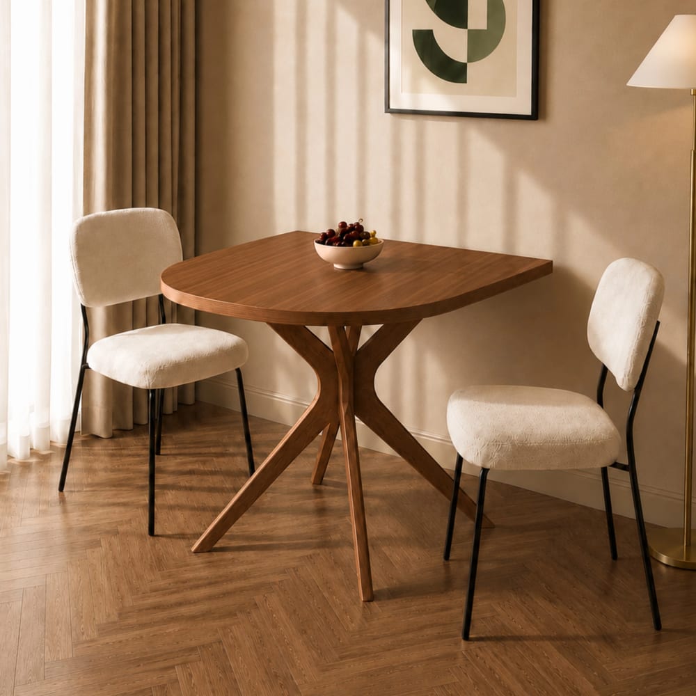 Halb ovaler Esstisch aus Holz 90x90cm Eiche - Maisons Du Monde