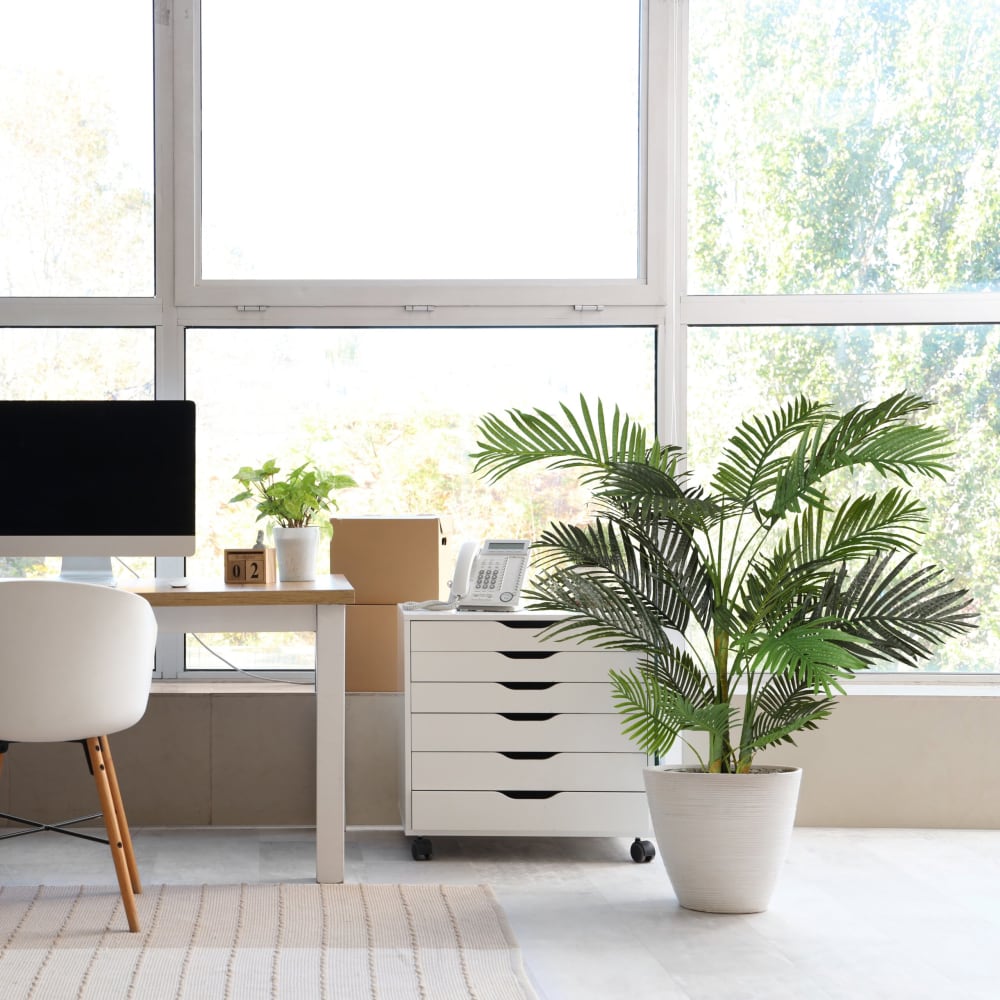 hjh OFFICE Kunstpflanze aus Kunststoff, Grün Grün Silikon-organosiloxan