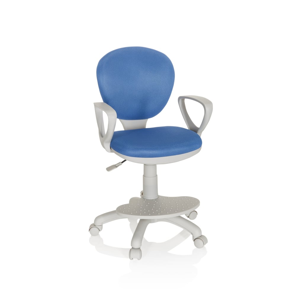 Kinderdrehstuhl Aus Stoff, Blau/Grau