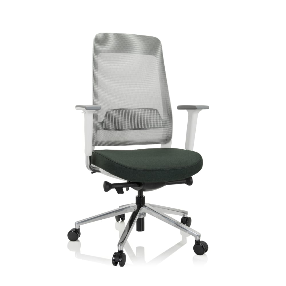 hjh OFFICE Profi Bürostuhl aus Stoff / Netzstoff, Schwarzgrün/Grau Junge -