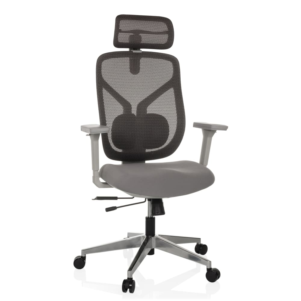 hjh OFFICE High End Bürostuhl aus Stoff / Netzstoff, Grau Grau