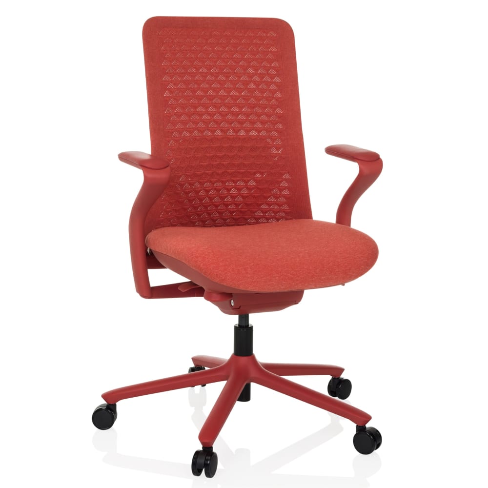 hjh OFFICE High End Bürostuhl aus Stoff / Netzstoff, Rot Rot