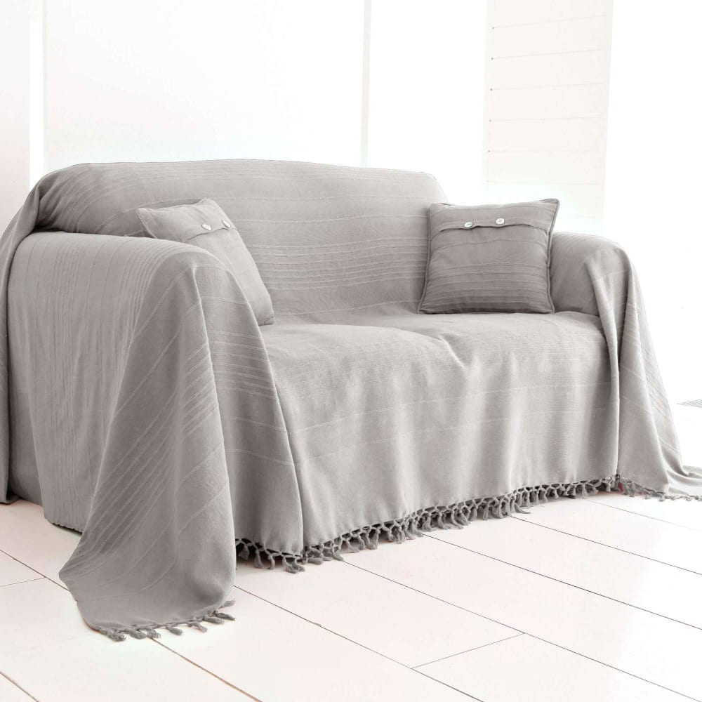 Housse de coussin en coton gris 40x40cm — vue 3