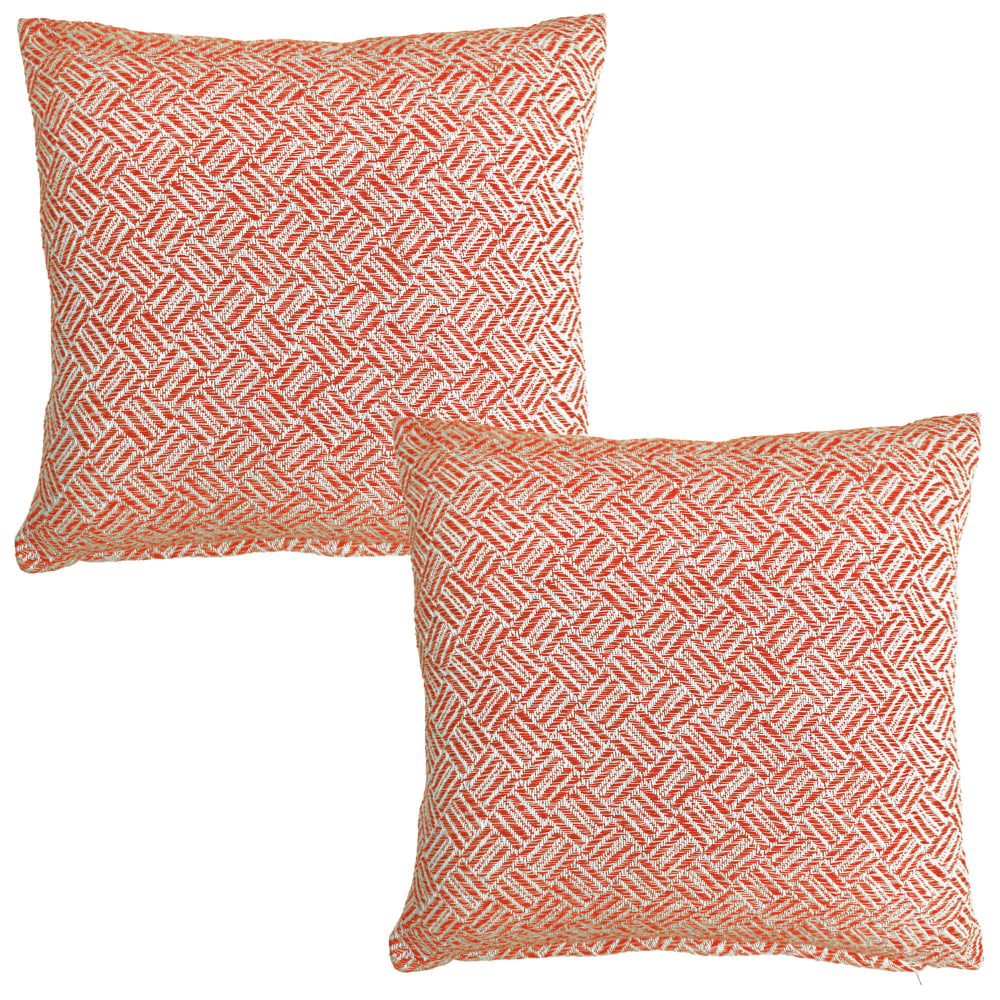 Lot de 2 housses de coussin 40x40 rouge tomette en coton