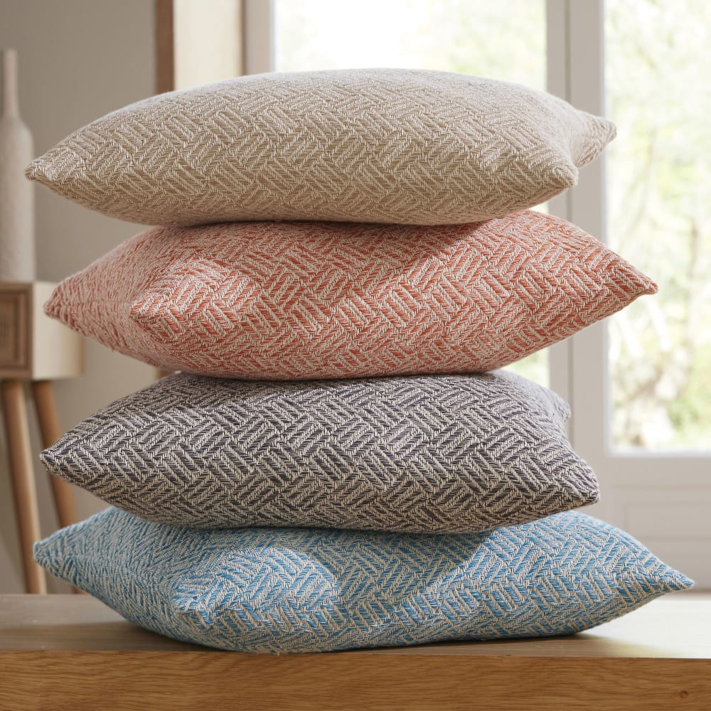 Lot de 2 housses de coussin 40x40 rouge tomette en coton — vue 4