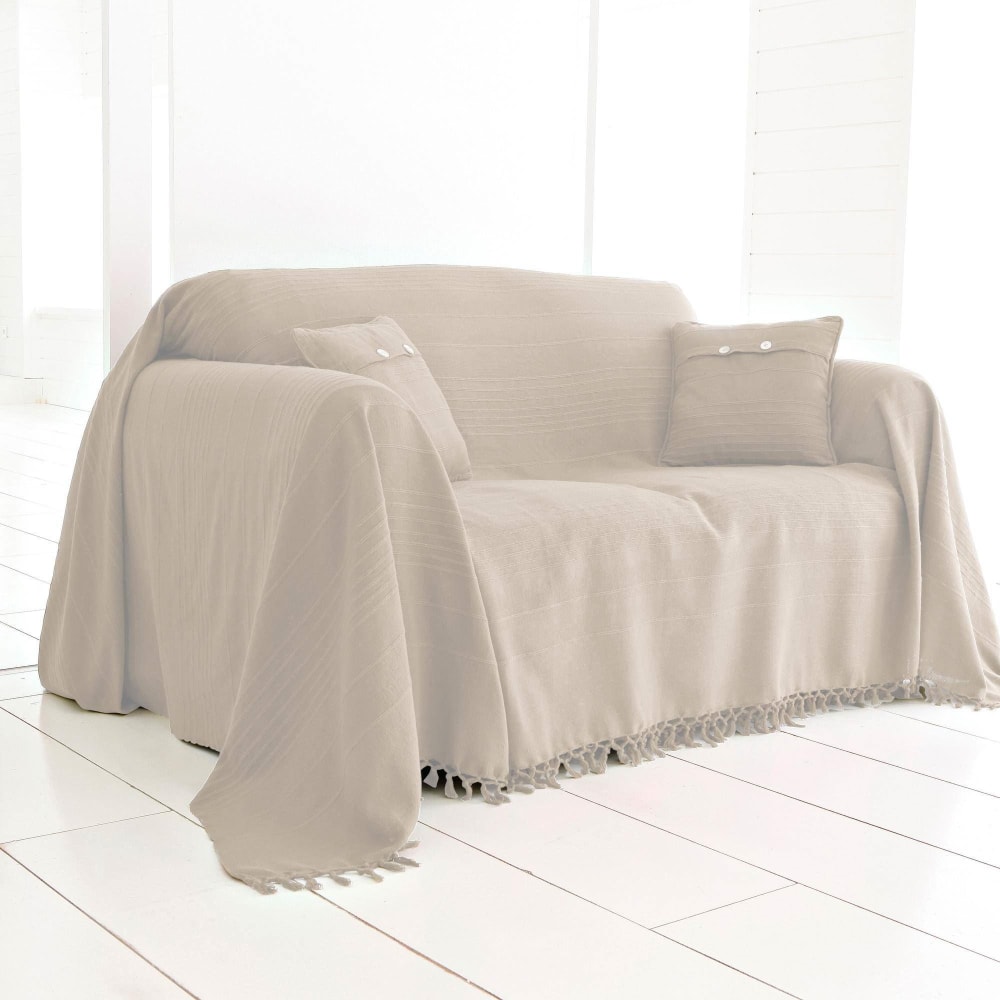 Housse de coussin en coton blanc ivoire 40x40cm — vue 3