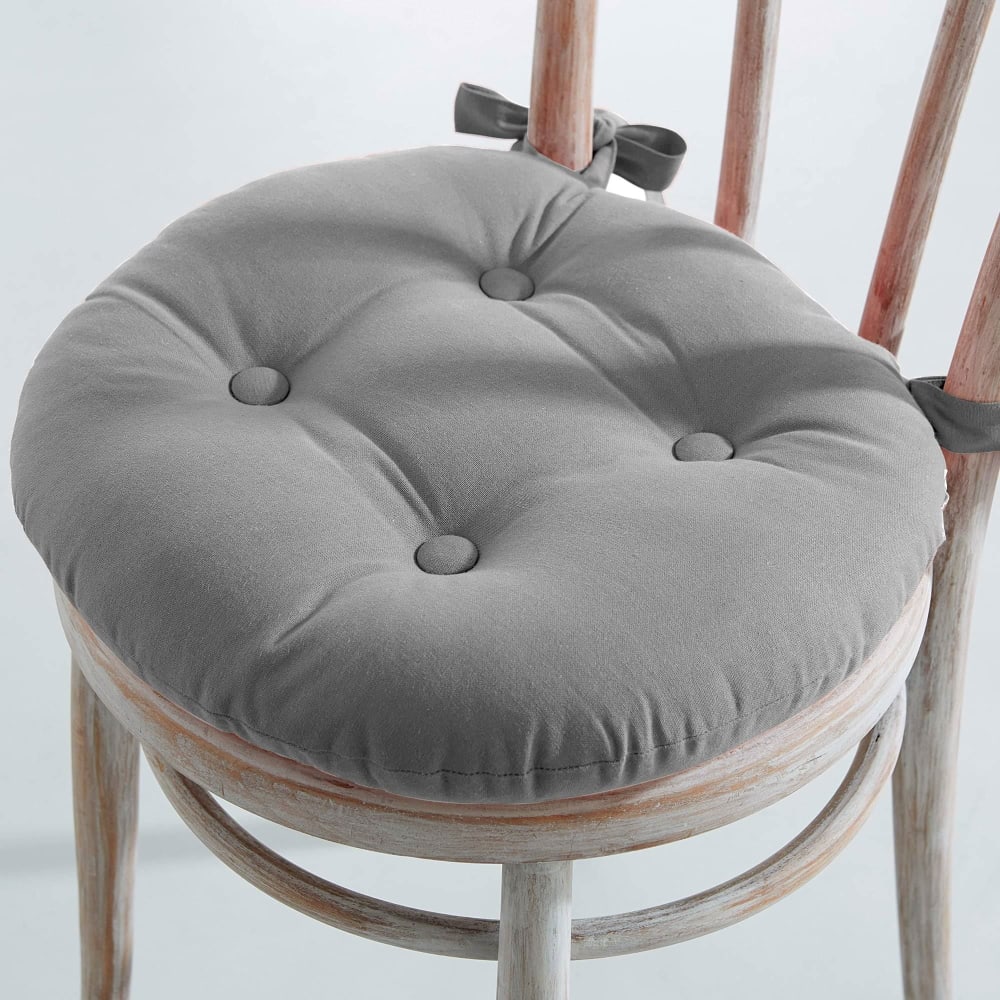 Lot de 2 galettes rond gris moyen en coton