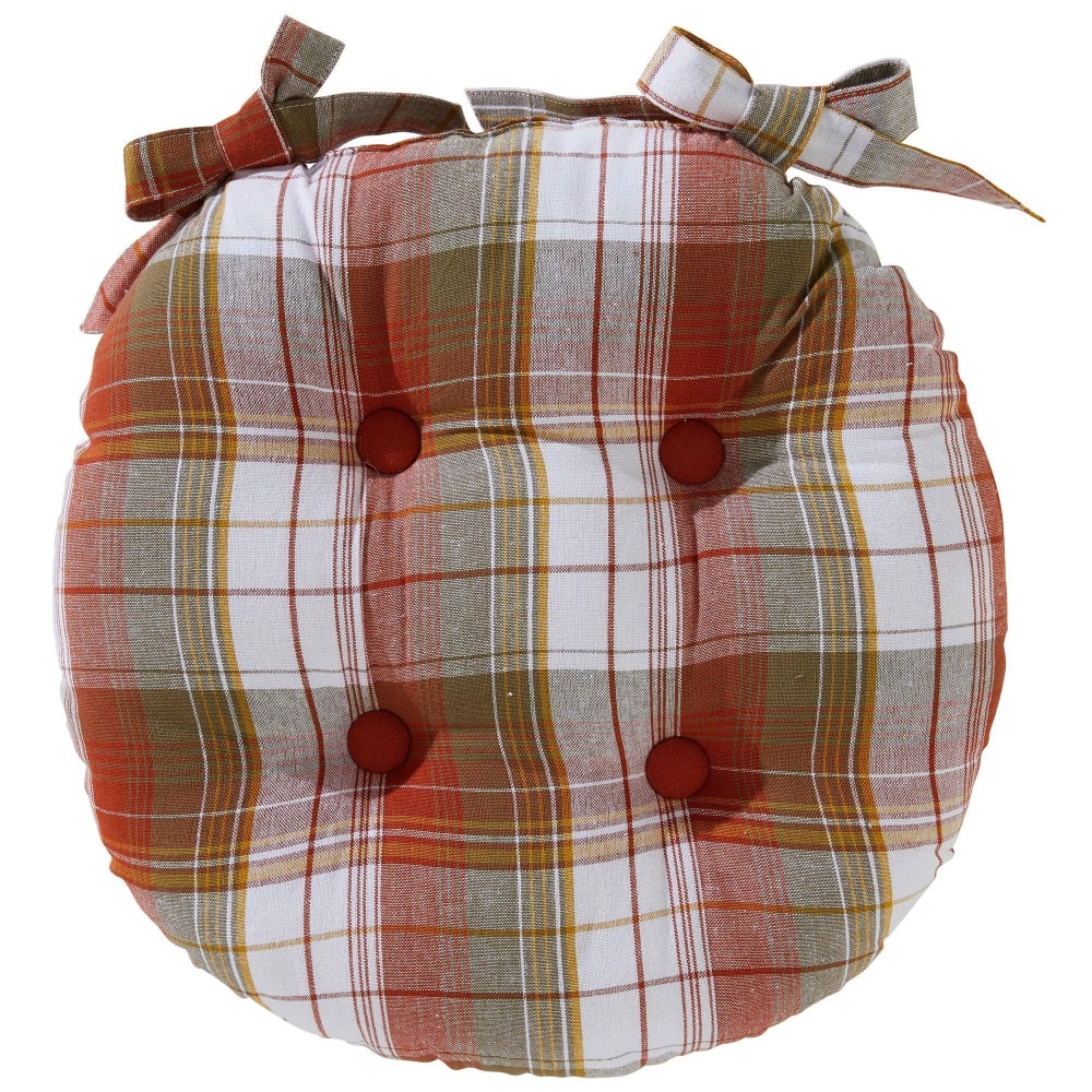 Lot de 2 galettes rond orange terracotta en coton