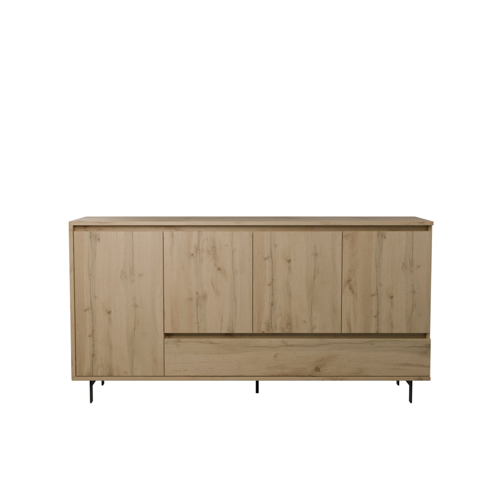 Buffet 4 portes effet chêne naturel