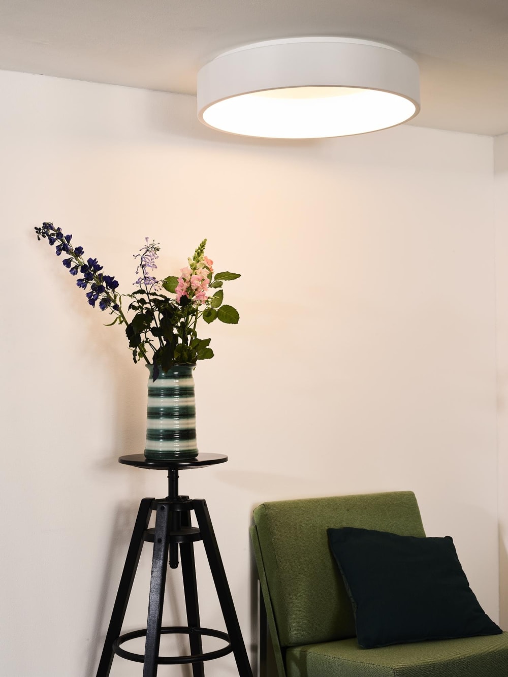 Plafonnier métal blanc 60 cm - Maisons du Monde