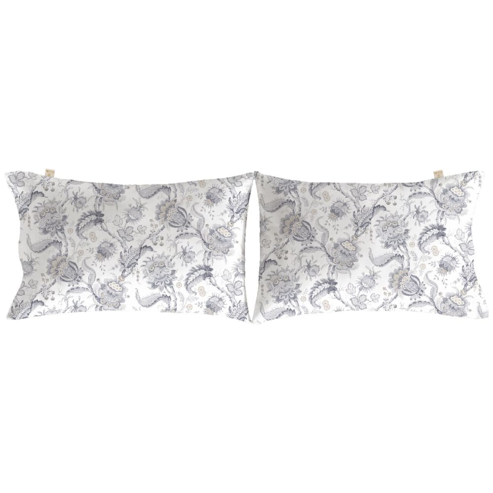 2 Taies d'oreiller en coton gris 50x75 cm