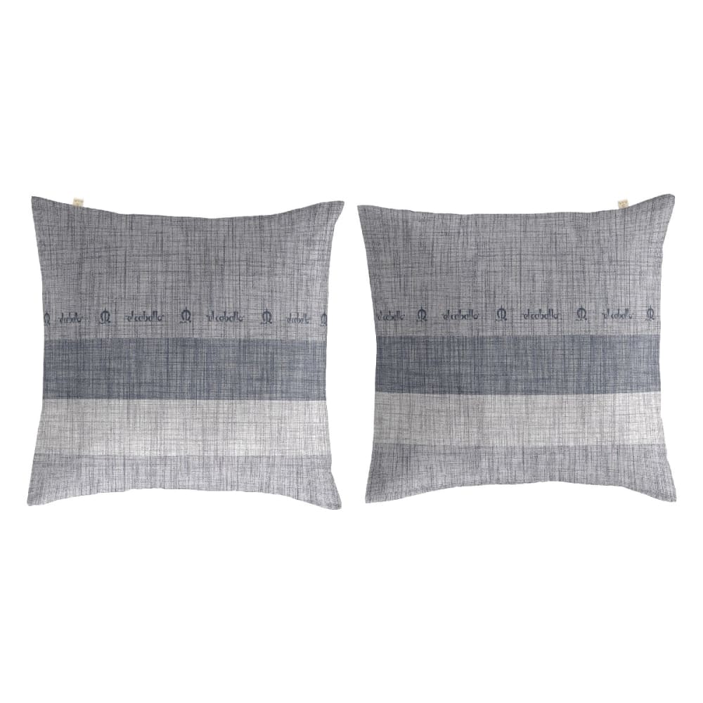 2 Taies d'oreiller en coton gris 50x50 cm