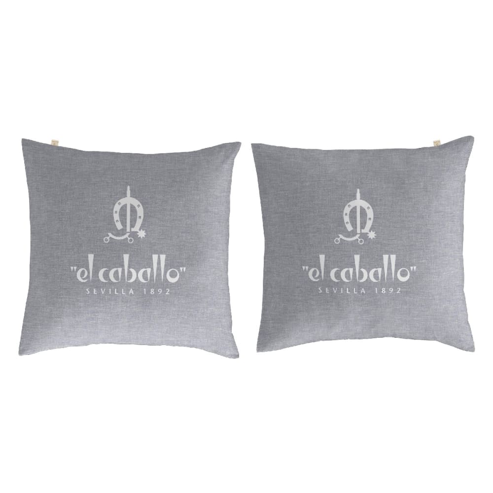 2 Taies d'oreiller en coton gris 50x50 cm