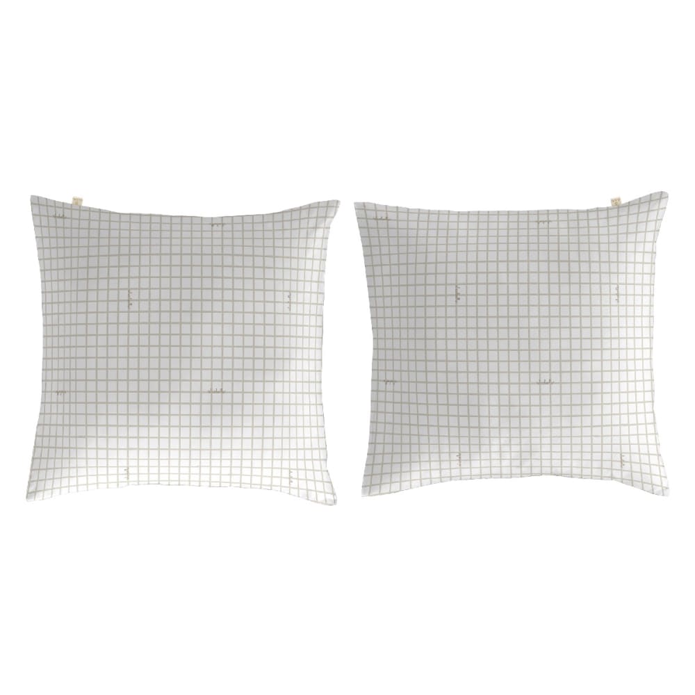 2 Taies d'oreiller en coton beige 50x50 cm