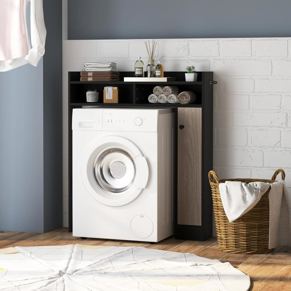 Armoire wc avec étagère pour buanderie noir 88*18*100cm - Maisons du Monde