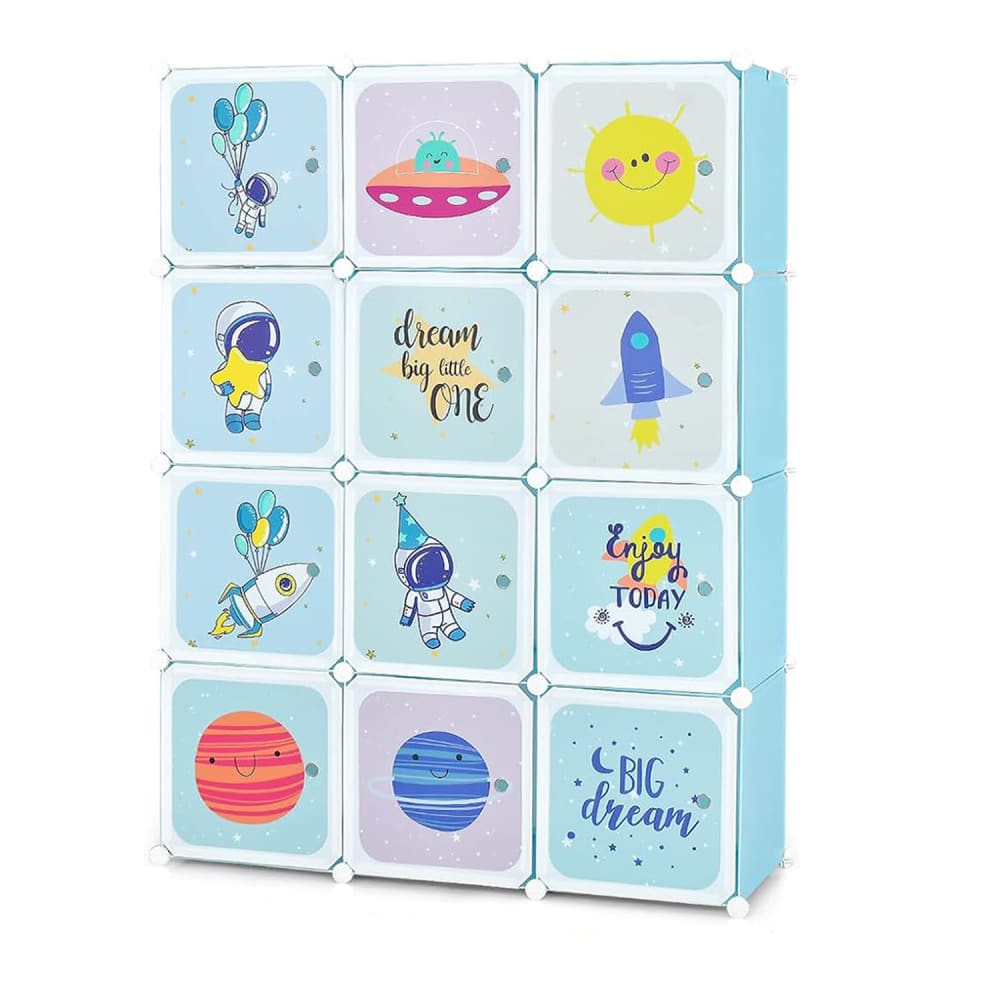 Armoire penderie modulable enfants 12 cubes 35x35x35cm