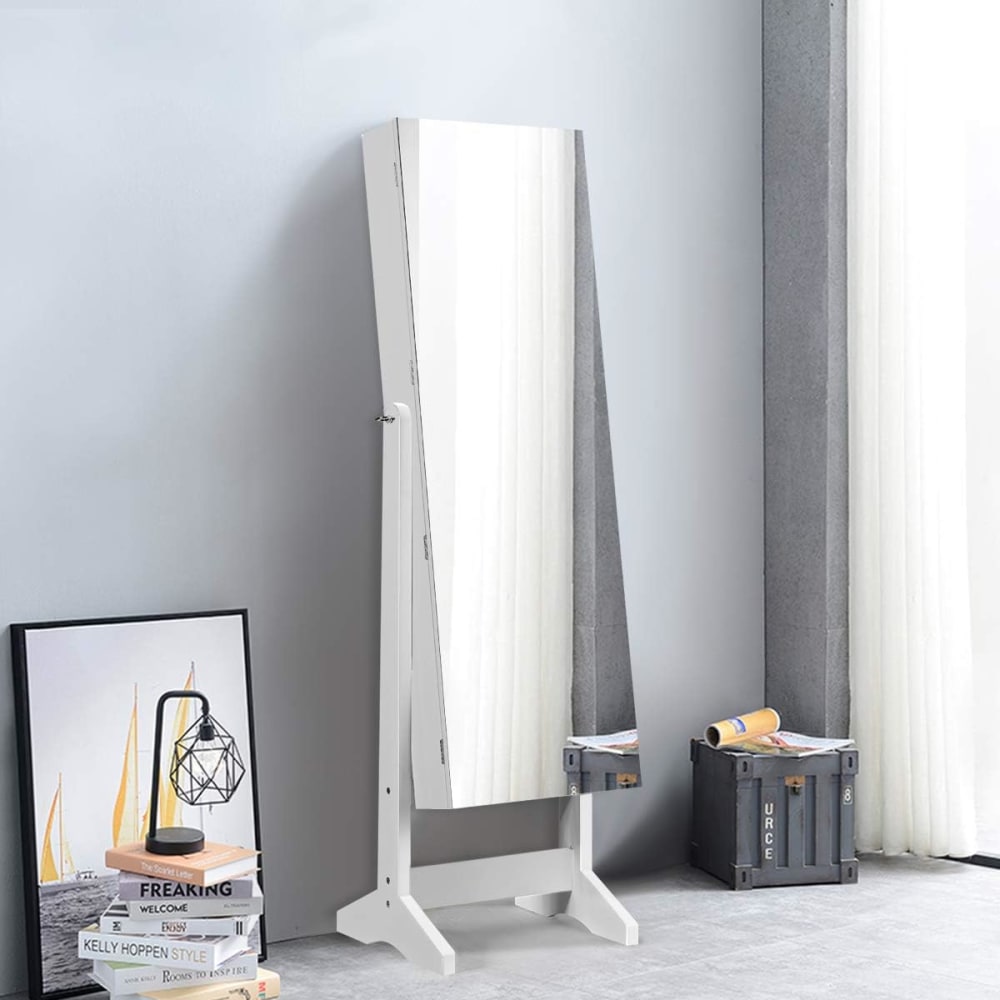 Armoire à bijoux de sol verrouillable 2 en 1 avec miroir inclinable - Maisons du Monde