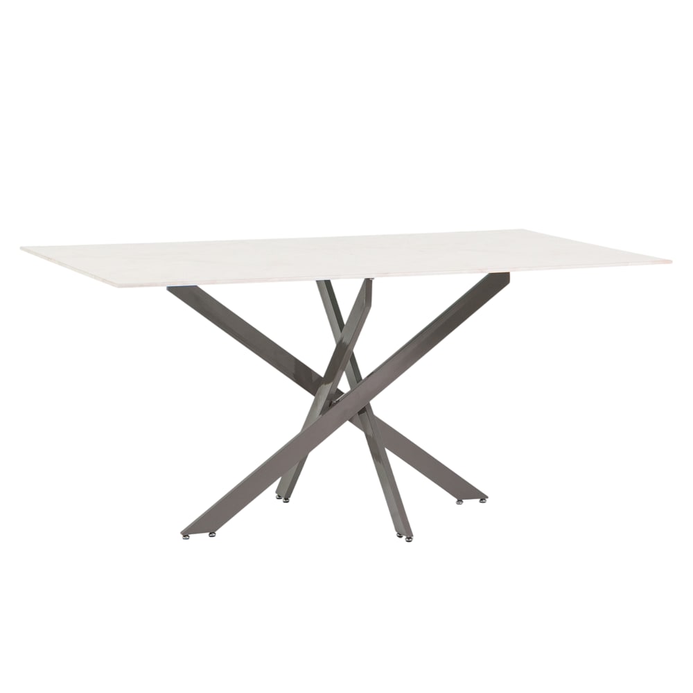 Siediti Fuori e Dentro Innen-Tisch 160x90cm Glasplatte rosa Marmor/taupe style modern - Glas