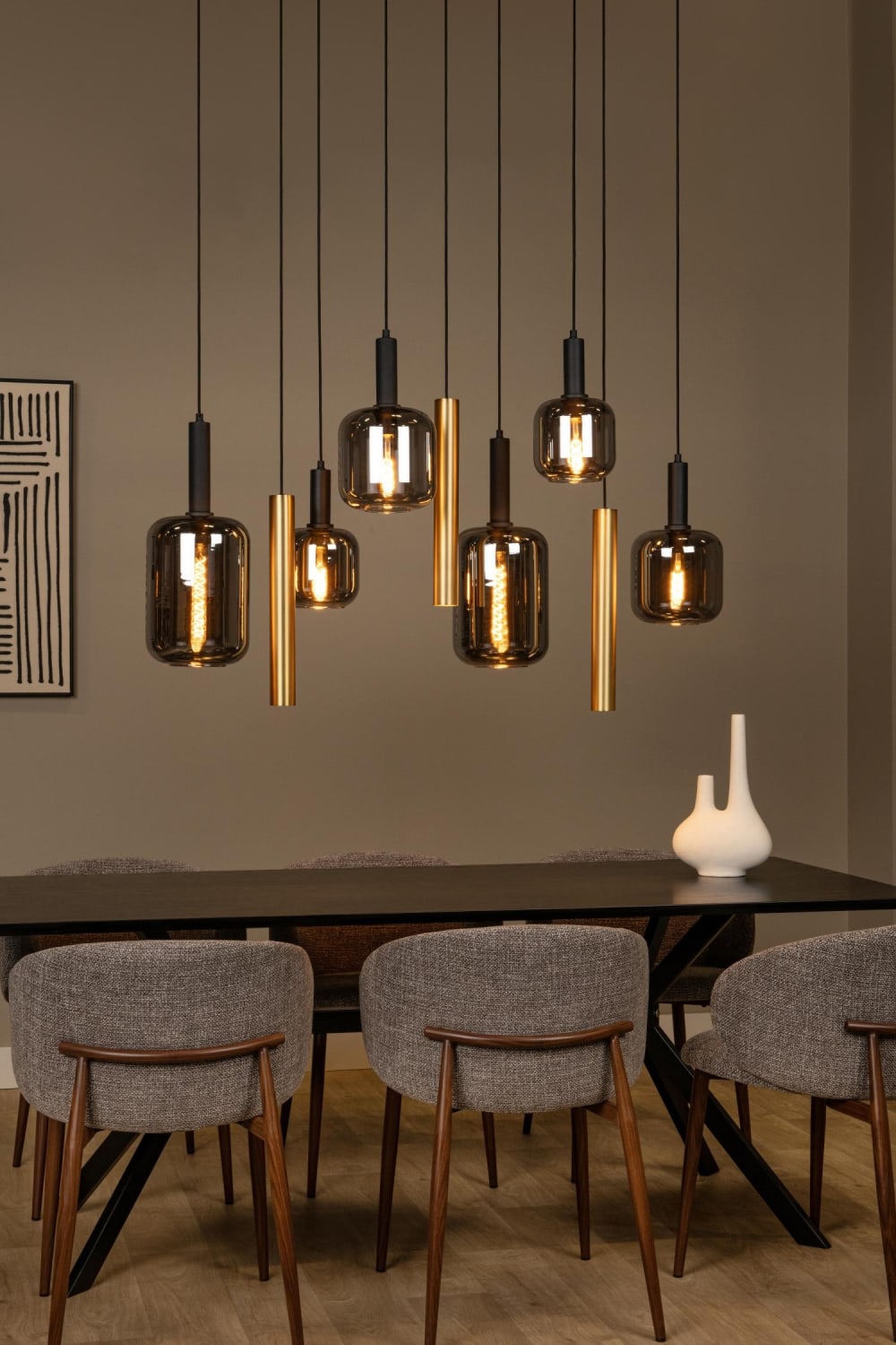 Suspension verrre 6 lumières café — vue 4