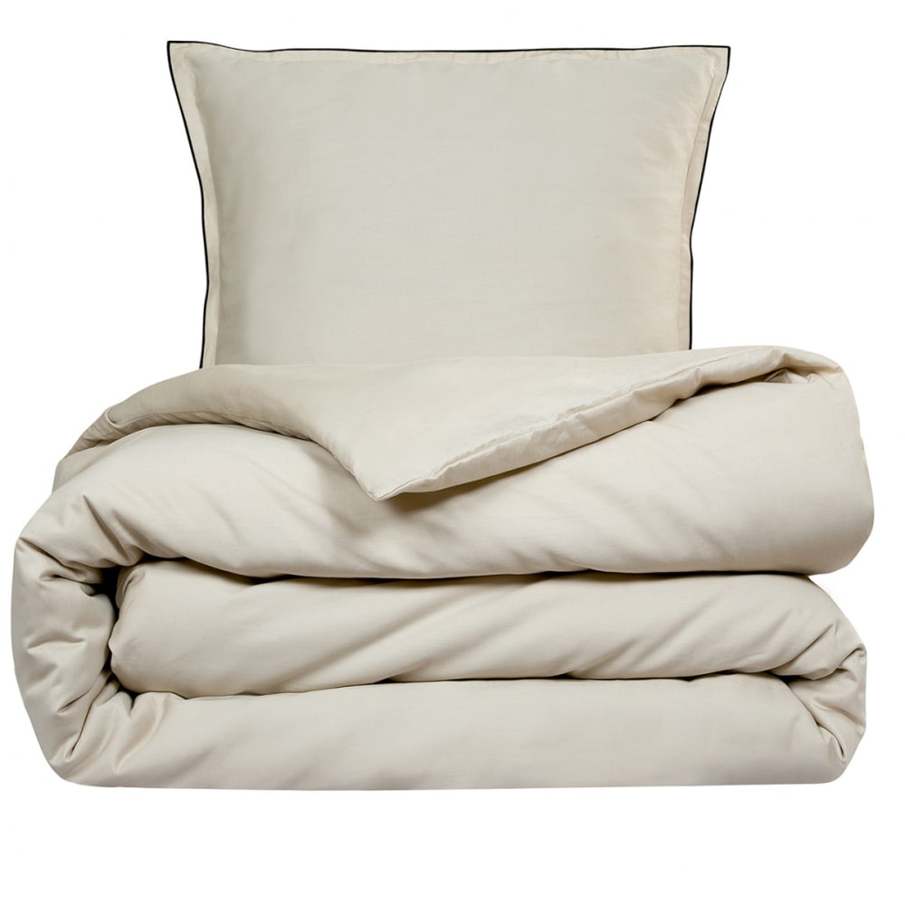 Parure de lit 2 personnes en satin de coton unie 240x220cm - Maisons du Monde