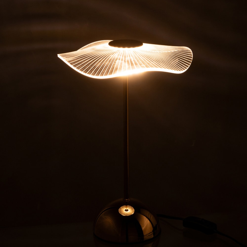 Lampe fleur en métal et acrylique 34 cm — vue 3
