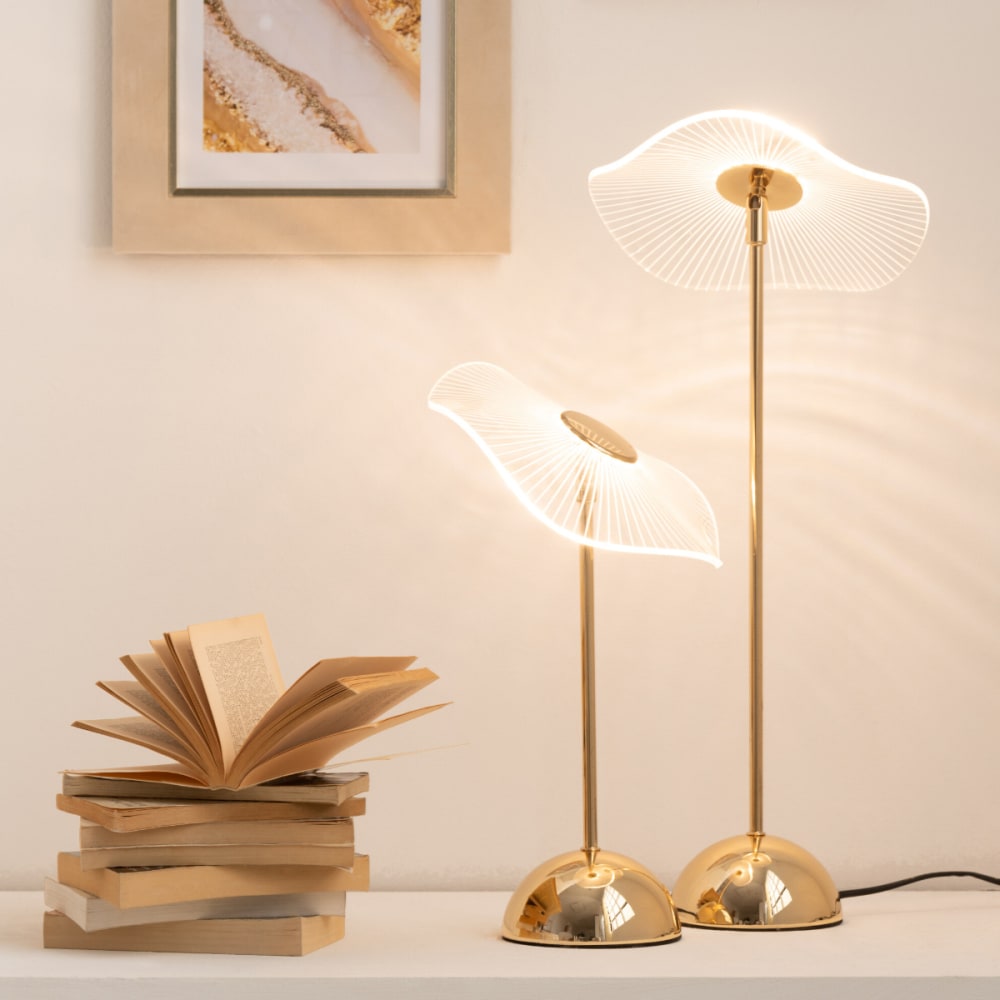 Lampe fleur en métal et acrylique 34 cm — vue 4