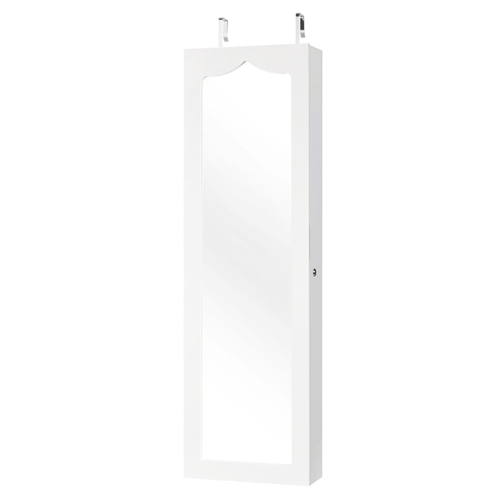 Armoire à bijoux mural miroir et lumiere led blanc 120 x 36,5 x 11,5cm