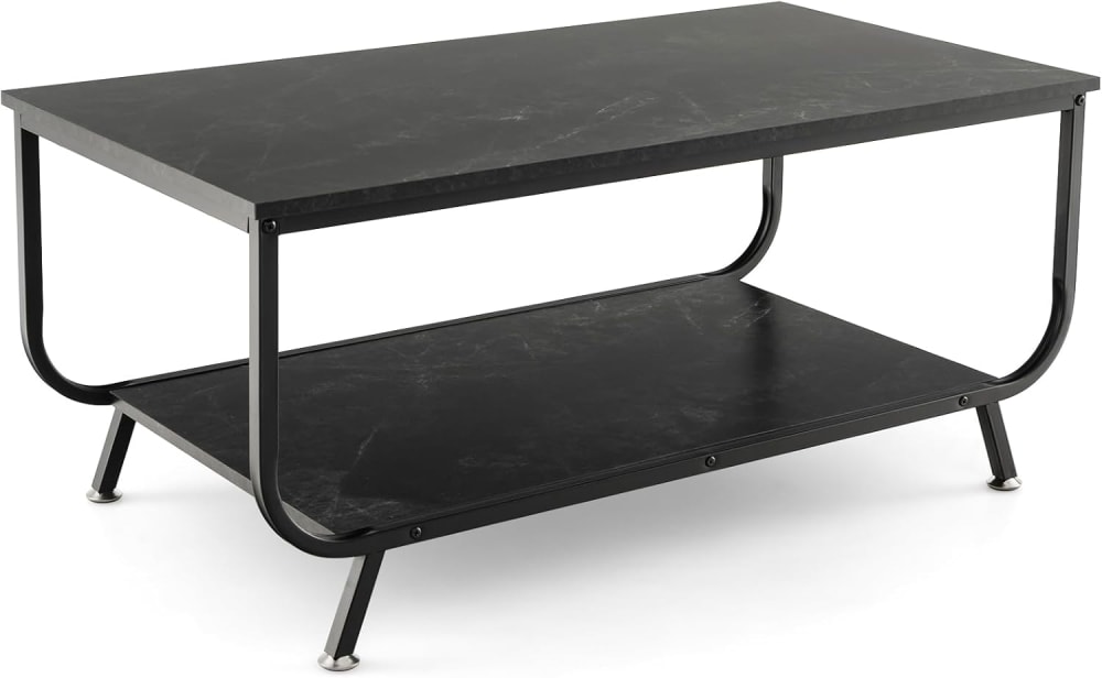 Table basse salon avec plateau spacieux  noir 105x55x46,5cm