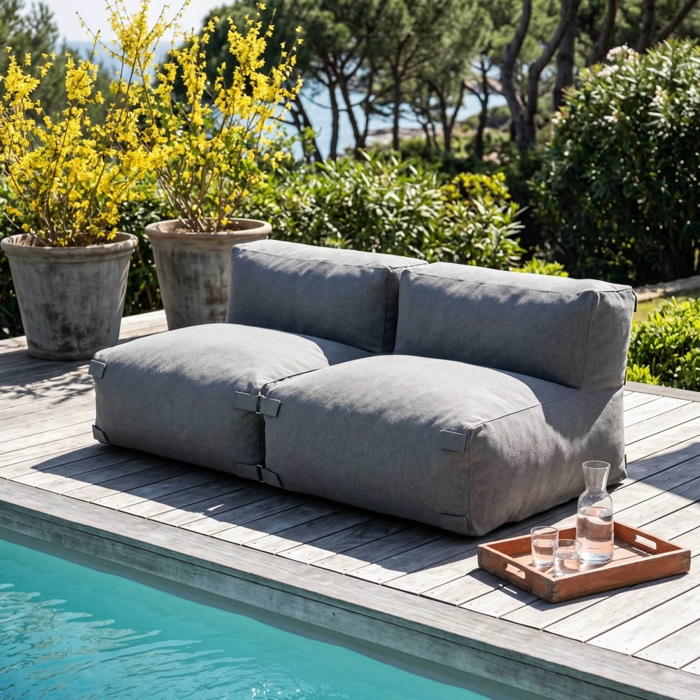 Salon de jardin modulable 2 places gris - Maisons du Monde