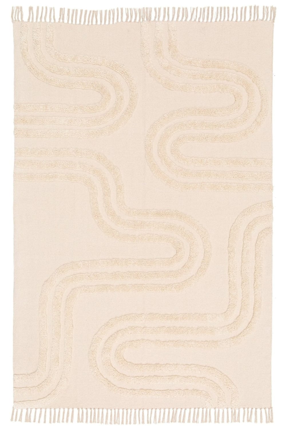 AFK Living - Tapis enfant tufté en coton lavable a la machine beige 160 x 230