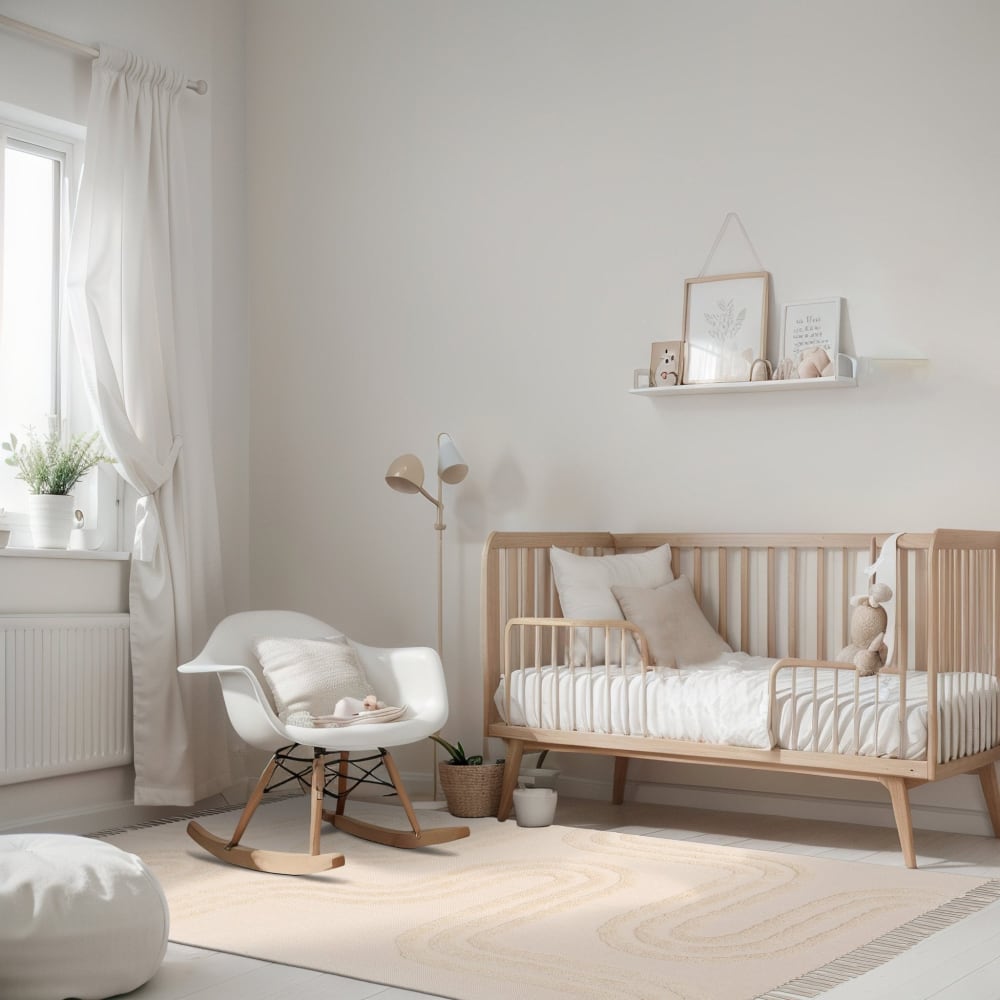 Tapis enfant tufté en coton lavable a la machine beige 160 x 230 (AFK Living) - Image 1
