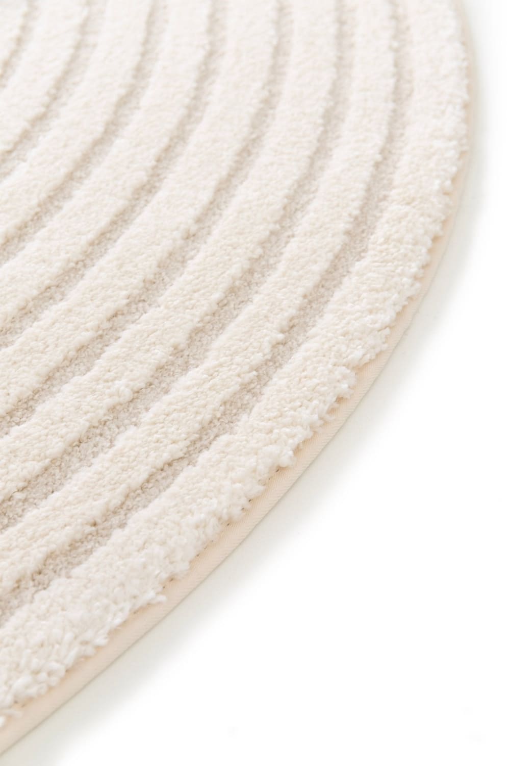 Tapis rond design avec effet relief blanc 160 x 160 cm — vue 4